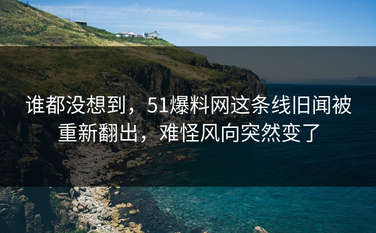 谁都没想到，51爆料网这条线旧闻被重新翻出，难怪风向突然变了