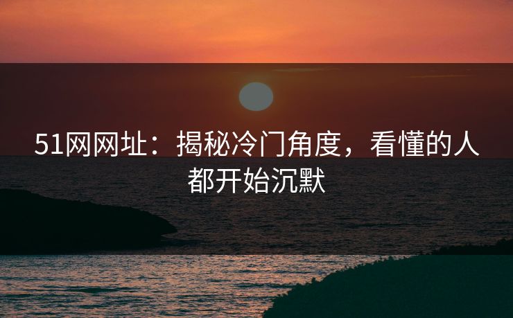 51网网址：揭秘冷门角度，看懂的人都开始沉默