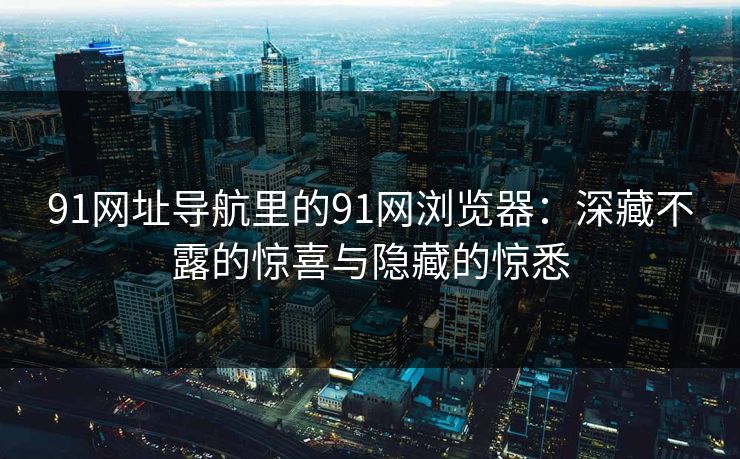 91网址导航里的91网浏览器：深藏不露的惊喜与隐藏的惊悉