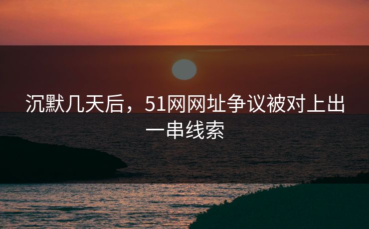 沉默几天后，51网网址争议被对上出一串线索