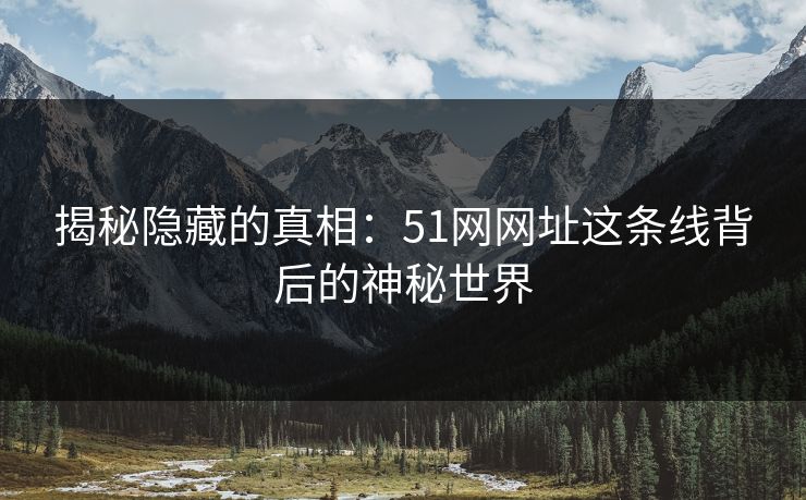 揭秘隐藏的真相：51网网址这条线背后的神秘世界