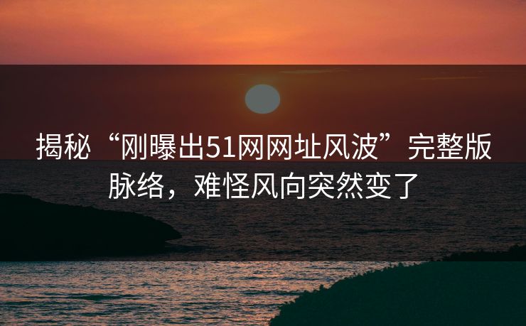揭秘“刚曝出51网网址风波”完整版脉络，难怪风向突然变了