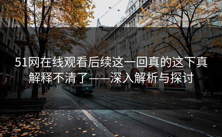 51网在线观看后续这一回真的这下真解释不清了——深入解析与探讨