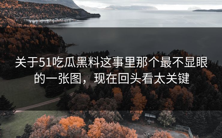 关于51吃瓜黑料这事里那个最不显眼的一张图，现在回头看太关键